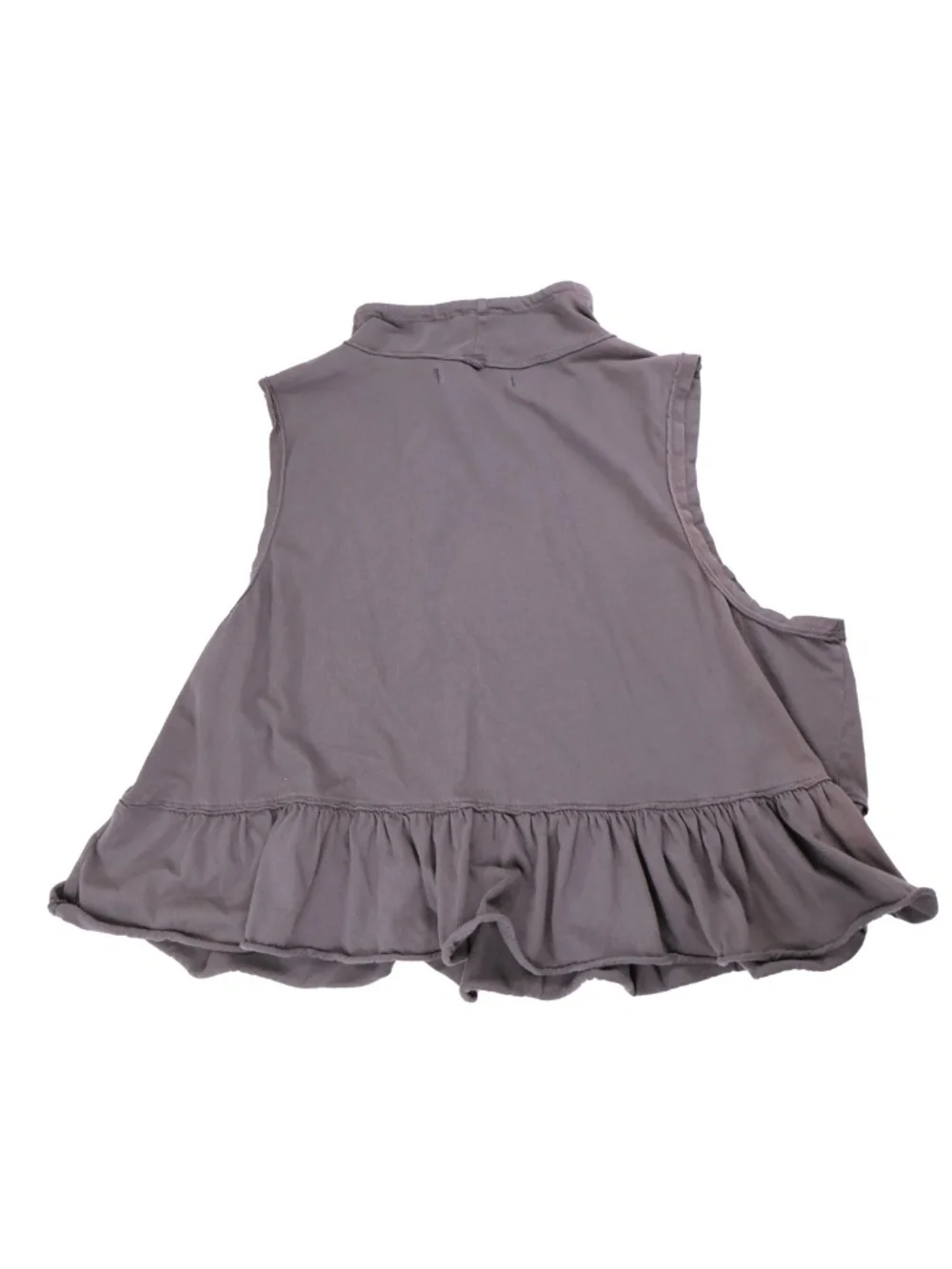 Free People We The Free Sleeveless Ruffle Hem Tank Top Large Gray Boho